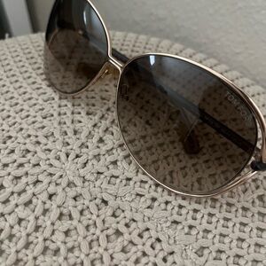 Tom Ford Rose Gold Frame Brown Gradient Women's Aviator Sunglasses